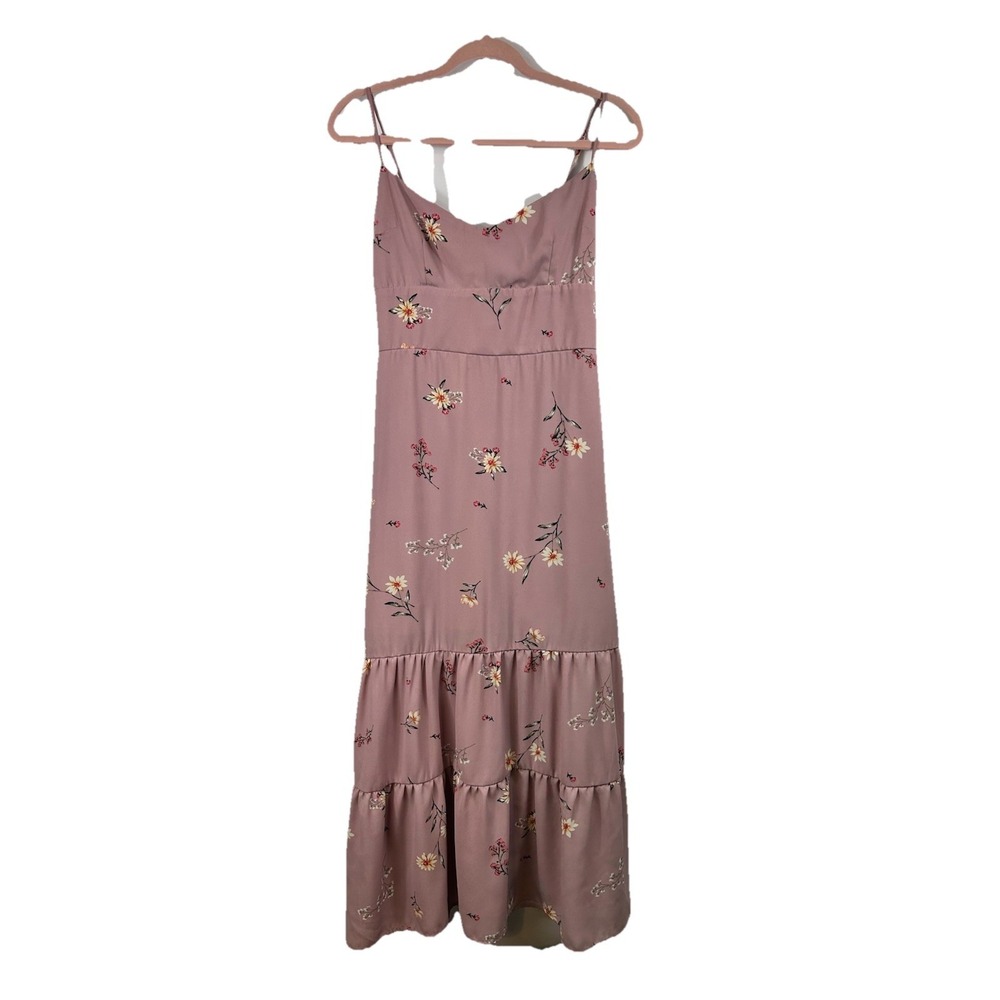 Altar'd State Mauve Pink Floral Tiered Maxi Dress - Picture 2 of 12